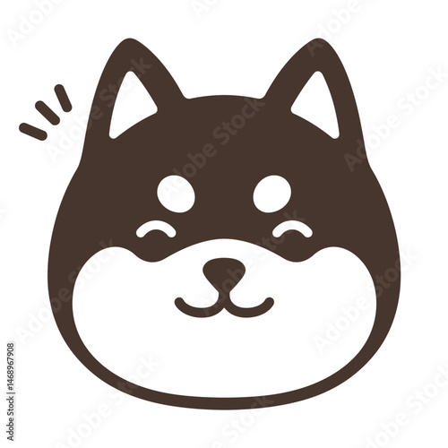 Cute Shiba Inu face with a happy expression.