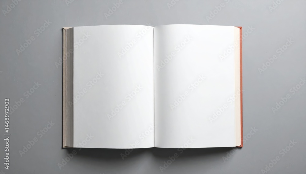 An open blank book on a gray surface, symbolizing creativity, potential, and the start of new ideas or stories waiting to be written An open blank book on a gray surface, symbolizing creativity, potential, and the start of new ideas or stories waiting to be written