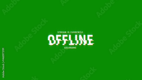 stream is currently offline motion text animation with glitch pixel effect and color. 4k HD transparent background screen footage for opening a video project