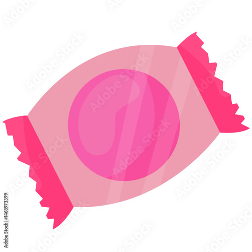 Pink Bubblegum Candy Illustration