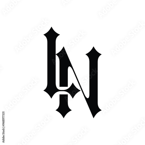LN monogram logo design letter text name symbol monochrome logotype alphabet character simple logo