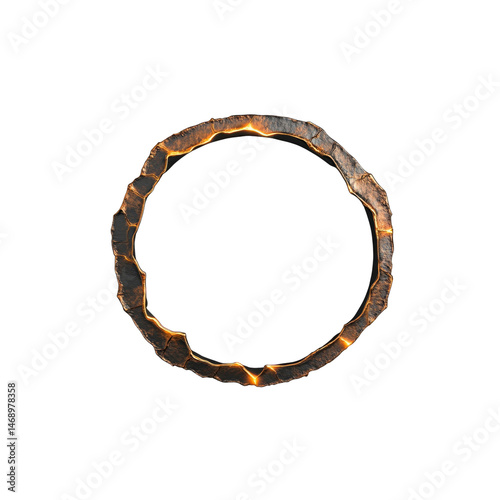 Glowing Volcanic Rock Circle Frame