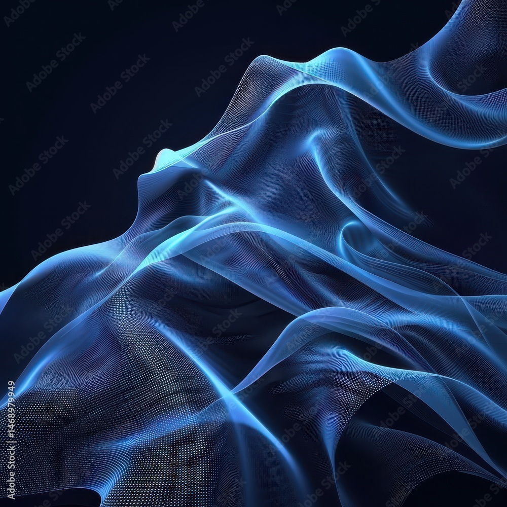 Fototapeta premium Abstract Blue Waves Flowing with Light and Elegance for Background Design