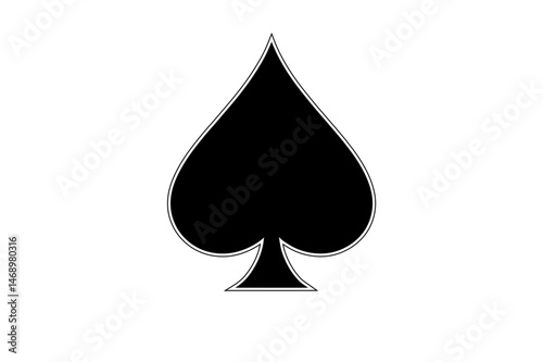 Black spade suit playing cards vector illustration