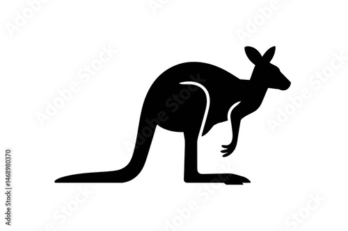 Kangaroo silhouette australian animal vector image