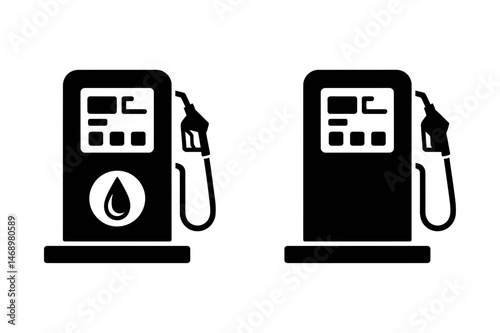 Gas station fuel pump icon vector black and white