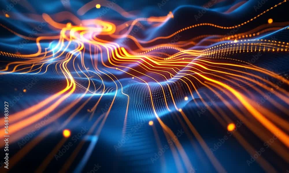 Abstract Digital Waveform: Luminous Trails of Data Abstract Digital Waveform: Luminous Trails of Data