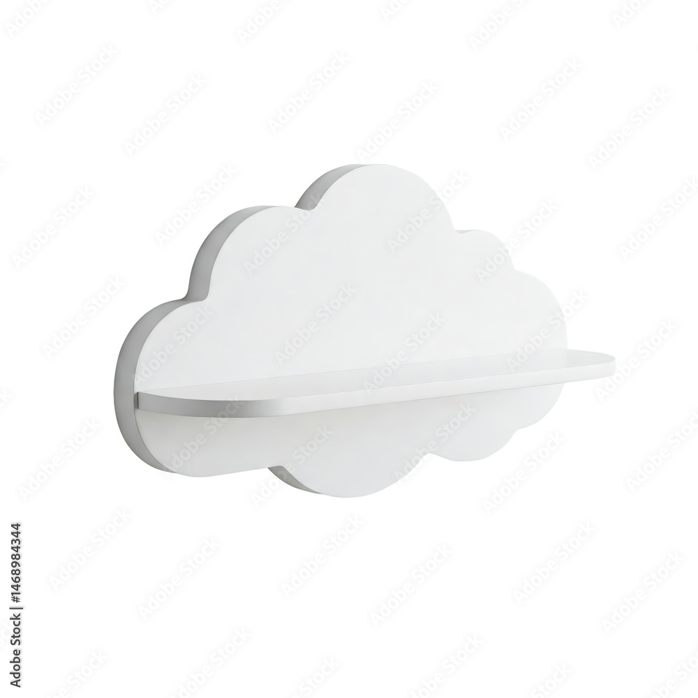 Obraz premium cloud-shaped wall shelf in white