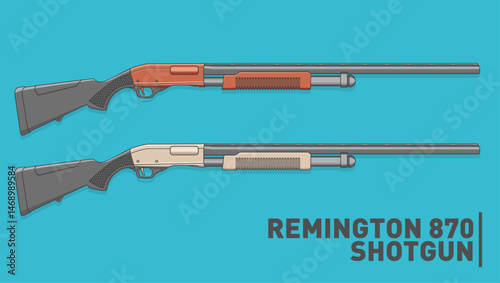 Remington 870 vector illustration, police weapon vector design, military vector design illustration.