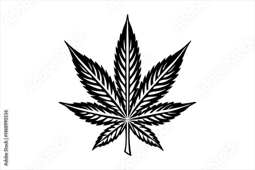 Weed Silhouette Vector Black