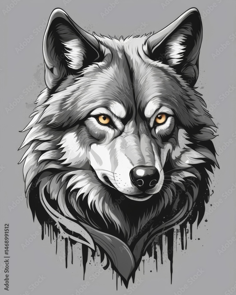 Naklejka premium wolf head vector