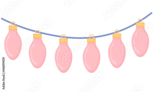 Pastel Colored Fairy Lights Graphic Illustration