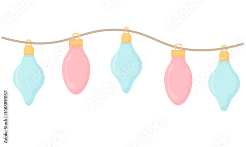 Pastel Colored Fairy Lights Graphic Illustration