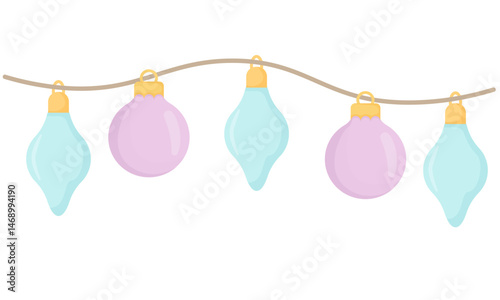 Pastel Colored Fairy Lights Graphic Illustration