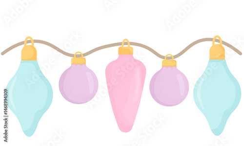 Pastel Colored Fairy Lights Graphic Illustration