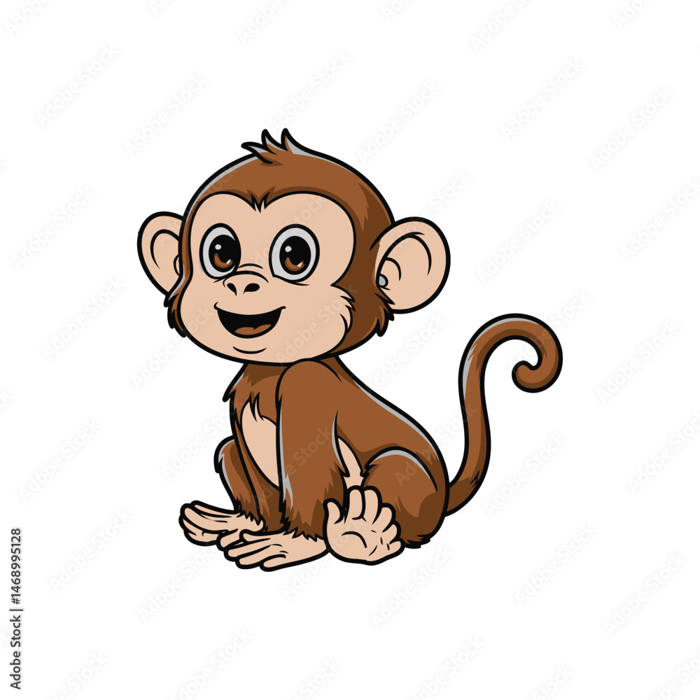 Fototapeta premium baby monkey cartoon of vector art design