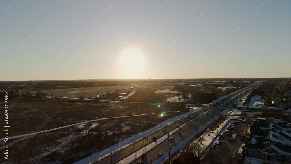 The drone View of the road accident that cause a traffic on the highway. Naperville. IL. USA , December 10, 2024. The drone View of the road accident that cause a traffic on the highway. Naperville. IL. USA , December 10, 2024.