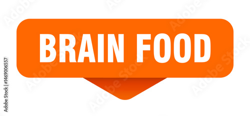 brain food sticker. brain food sign on transparent background