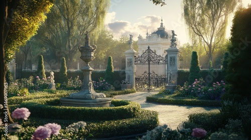 Sunny Formal Garden Entrance