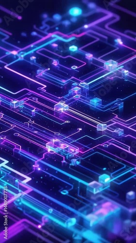 Wallpaper Mural Close upblue light technology background 4K video. Torontodigital.ca