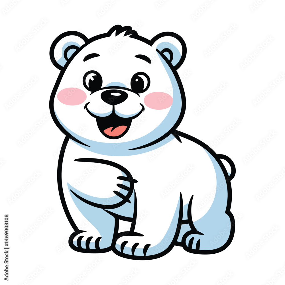 Naklejka premium Cute polar bear cartoon illustration