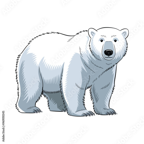 Cute polar bear cartoon illustration