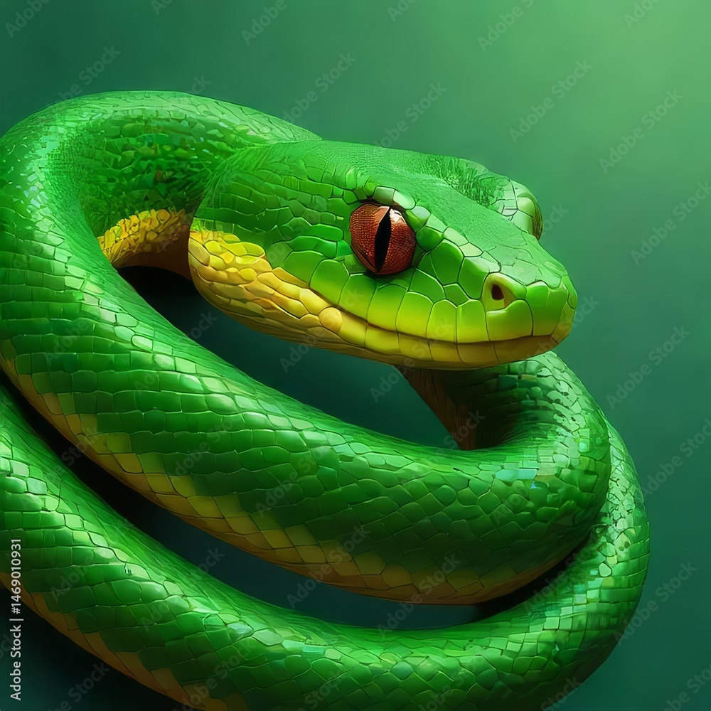 Fototapeta premium close up of a green snake