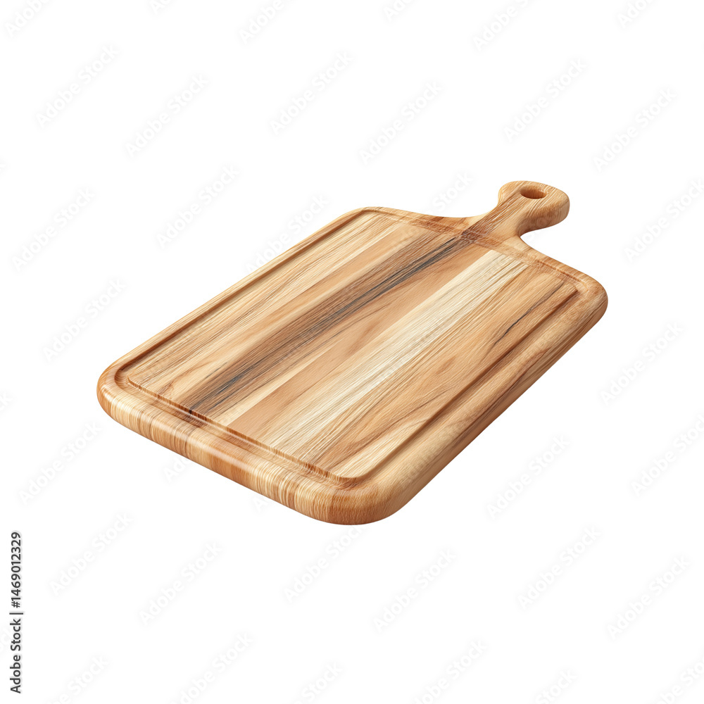 Fototapeta premium Rectangular Acacia Wood Cutting Board with Handle
