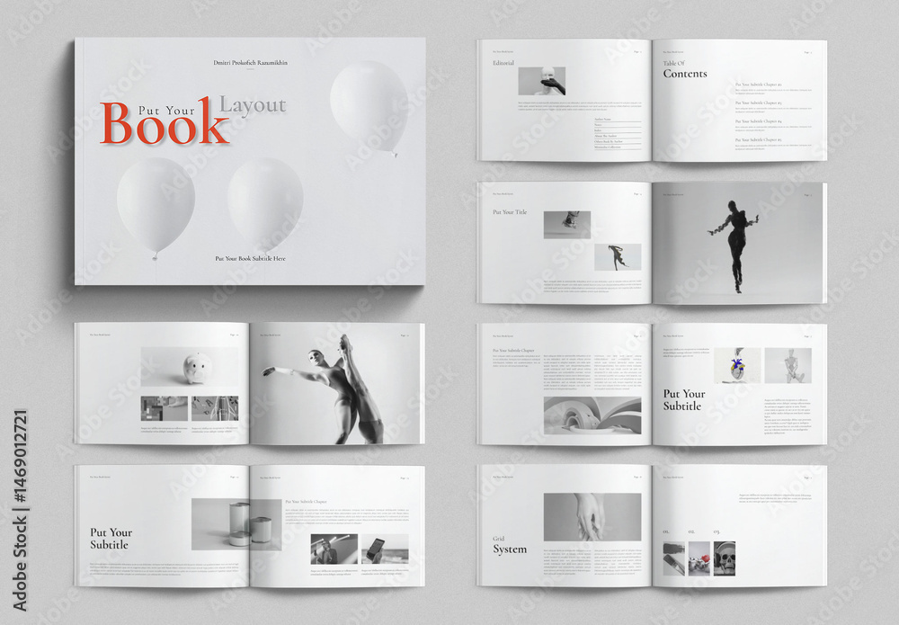 Book Layout Design Template Landscape Stock Template | Adobe Stock
