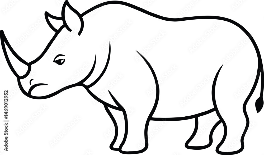 Fototapeta premium vector illustration of a rhino