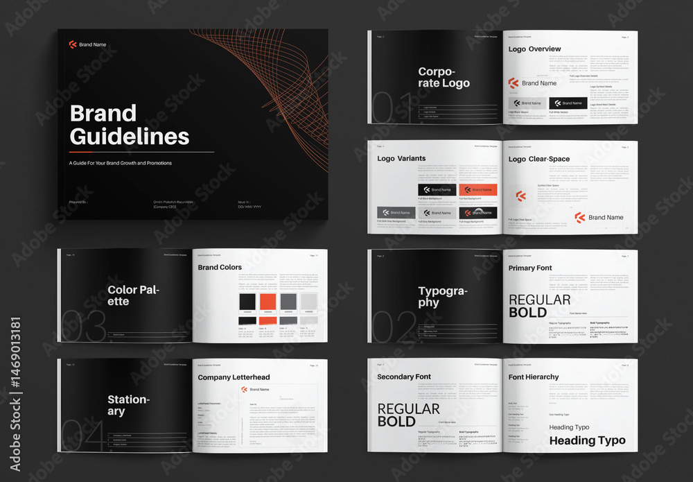 Brand Guidelines Layout Design Template Landscape Stock Template ...