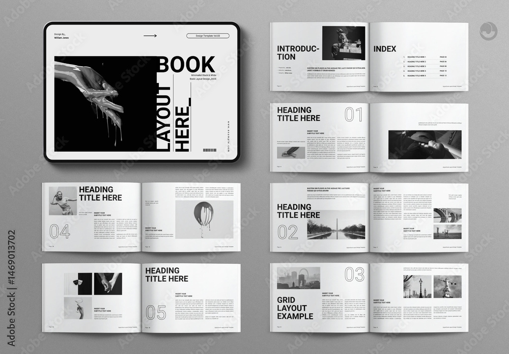 Digital Book Layout Design Template Landscape Stock Template | Adobe Stock