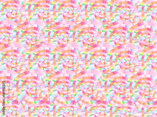 Multi color spiral shapes vintage psychedelic background perfect for wallpaper or backdrop