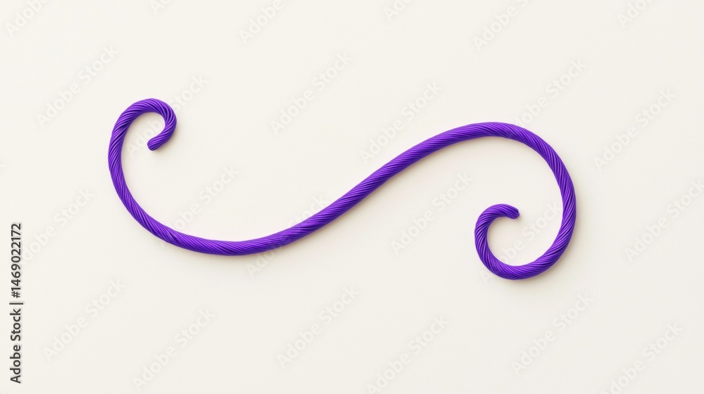 A purple rope with a twisted design. A purple rope with a twisted design.