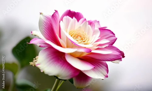 Pink and White Petaled Flower Blooming