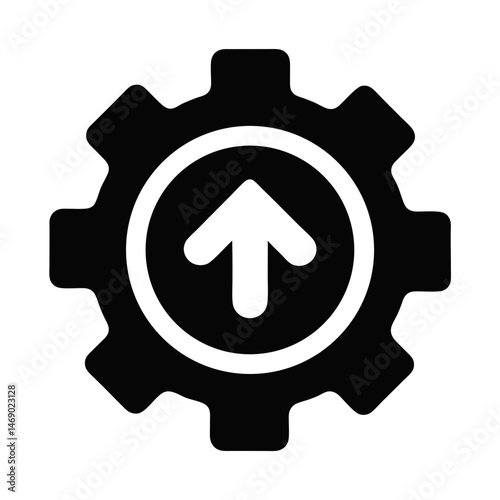 automation icon gear silhouette vector
