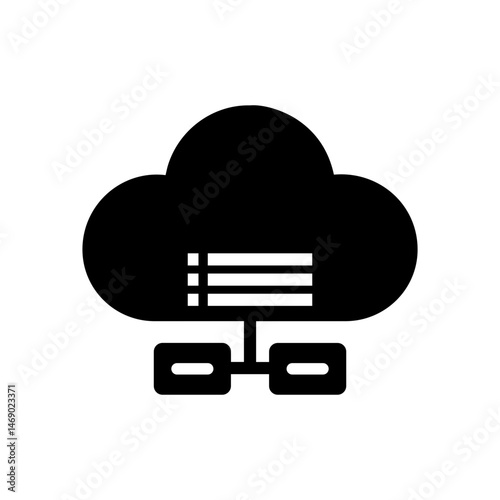 cloud server icon silhouette vector

