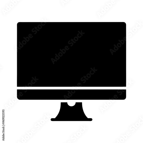 desktop computer icon silhouette vector
