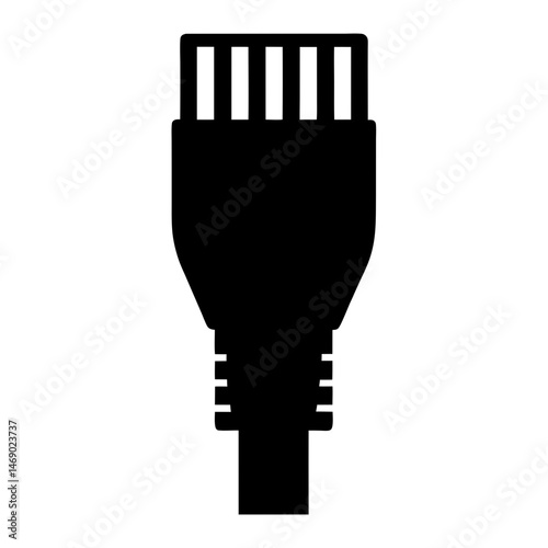 ethernet plug icon silhouette vector
