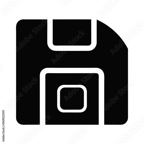 floppy disk silhouette icon
