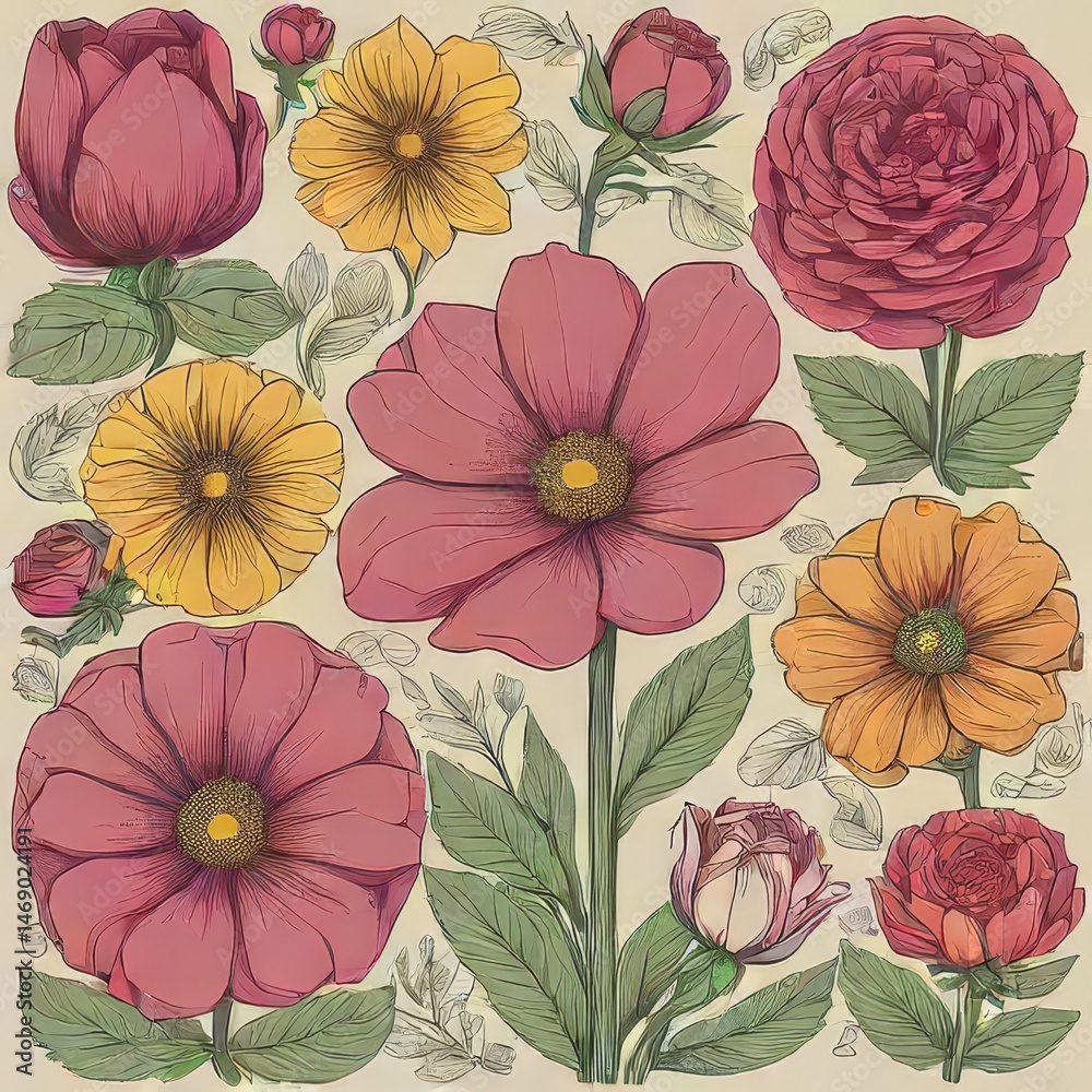 custom made wallpaper toronto digitalseamless floral pattern