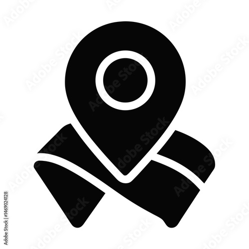 location pin icon silhouette filled
