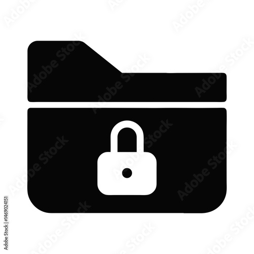 locked folder icon silhouette filled
