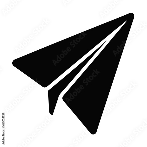 paper plane icon silhouette vector

