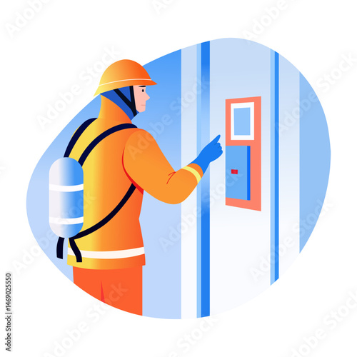 A flat style illustration of alarm checking 