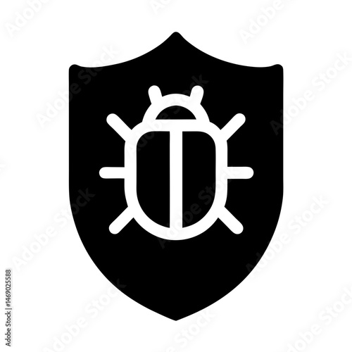 virus protection icon shield vector  
