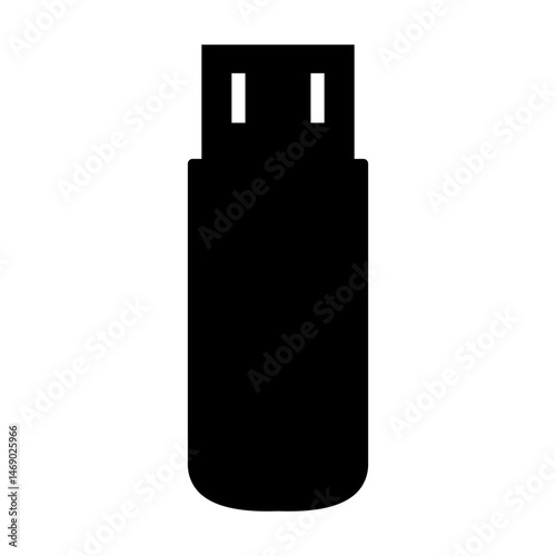 usb flash drive icon silhouette  

