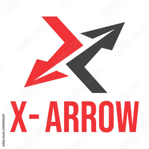 x letter arrow flat minimalist logo design