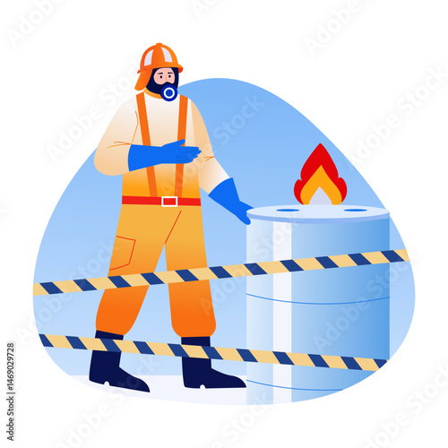 A flat style illustration of hazardous materials