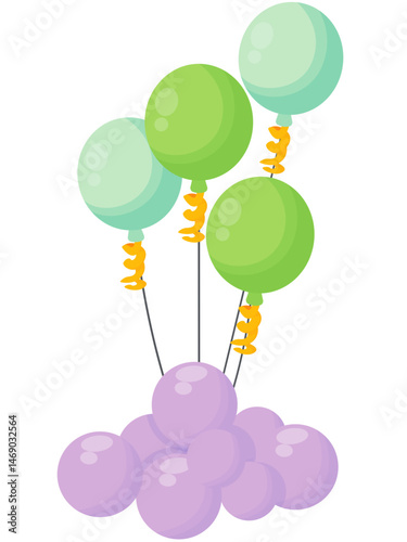 Festive Party Balloons Graphic Illustration